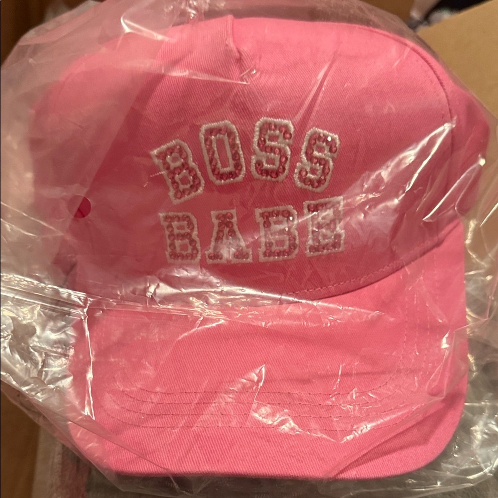 🔥Light Pink “Boss Babe” SnapBack hat embroidered w/Rinestones!! By Paris Hilton - Picture 1 of 4